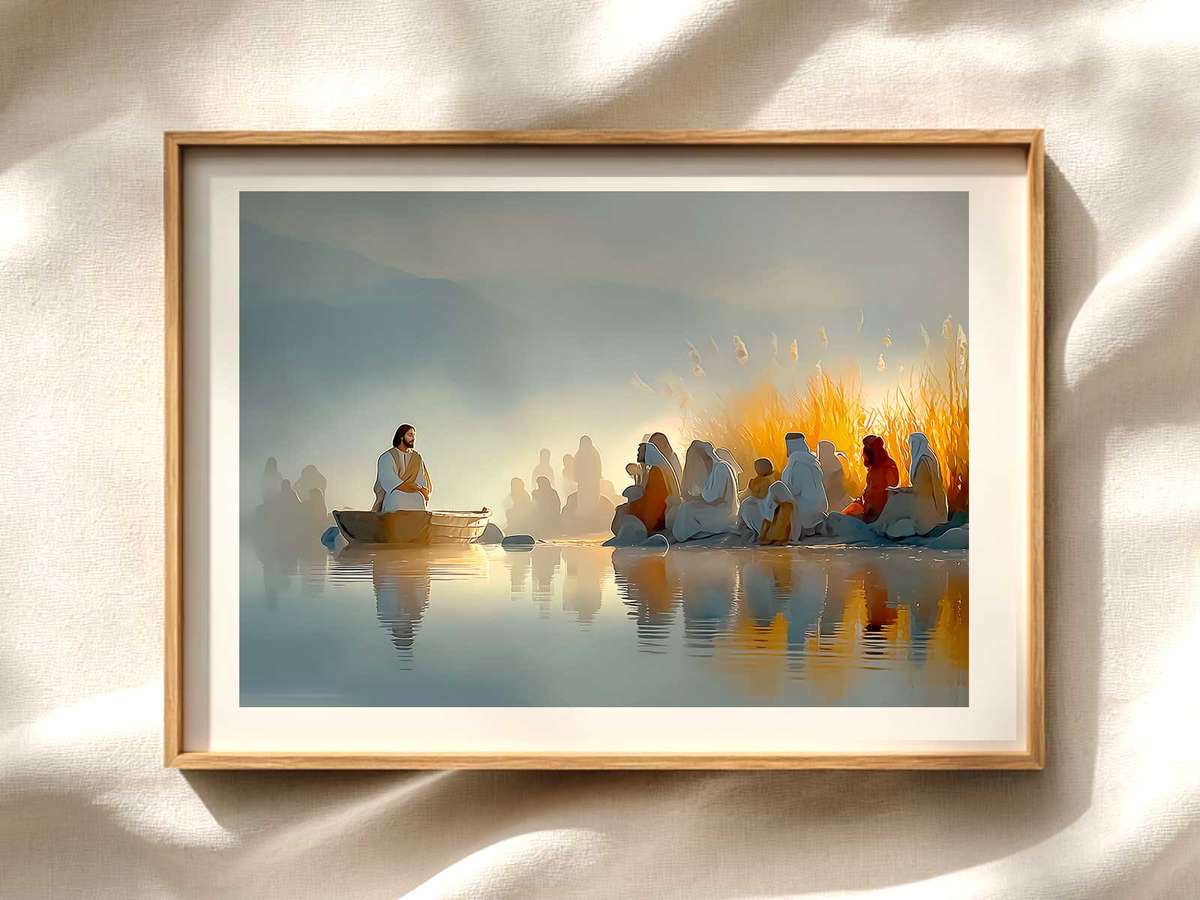 Seed Parable Wall Art for Spiritual Growth Christian wall art displayed as a peaceful framed print
