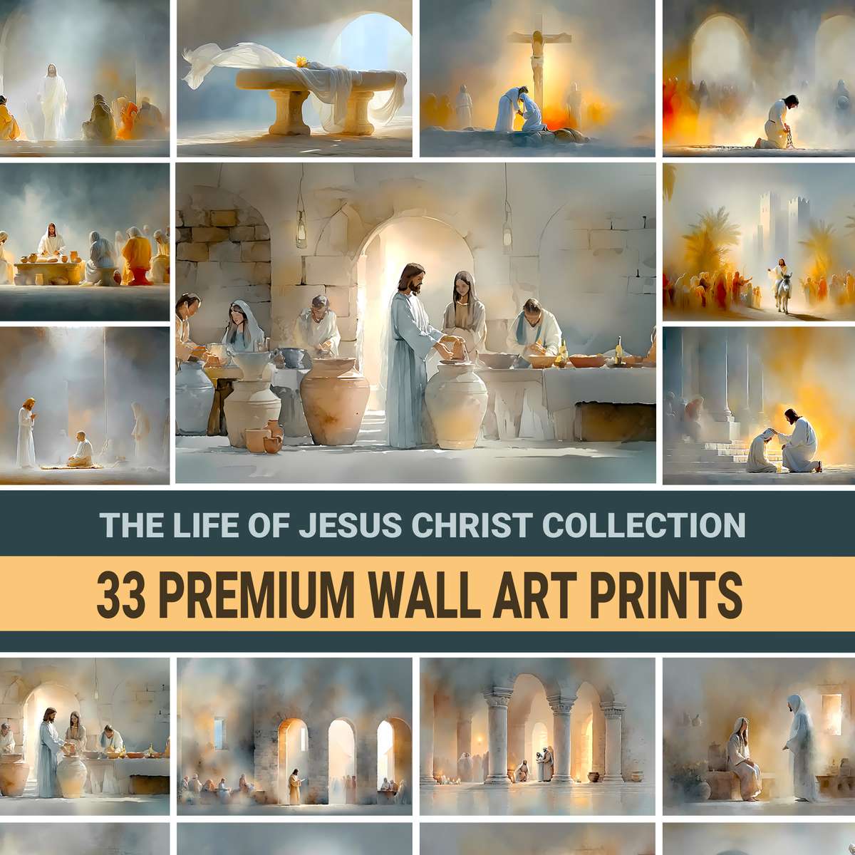 Scripture Gallery Wall for a Peaceful Living Room Christian wall art displayed as a peaceful framed print