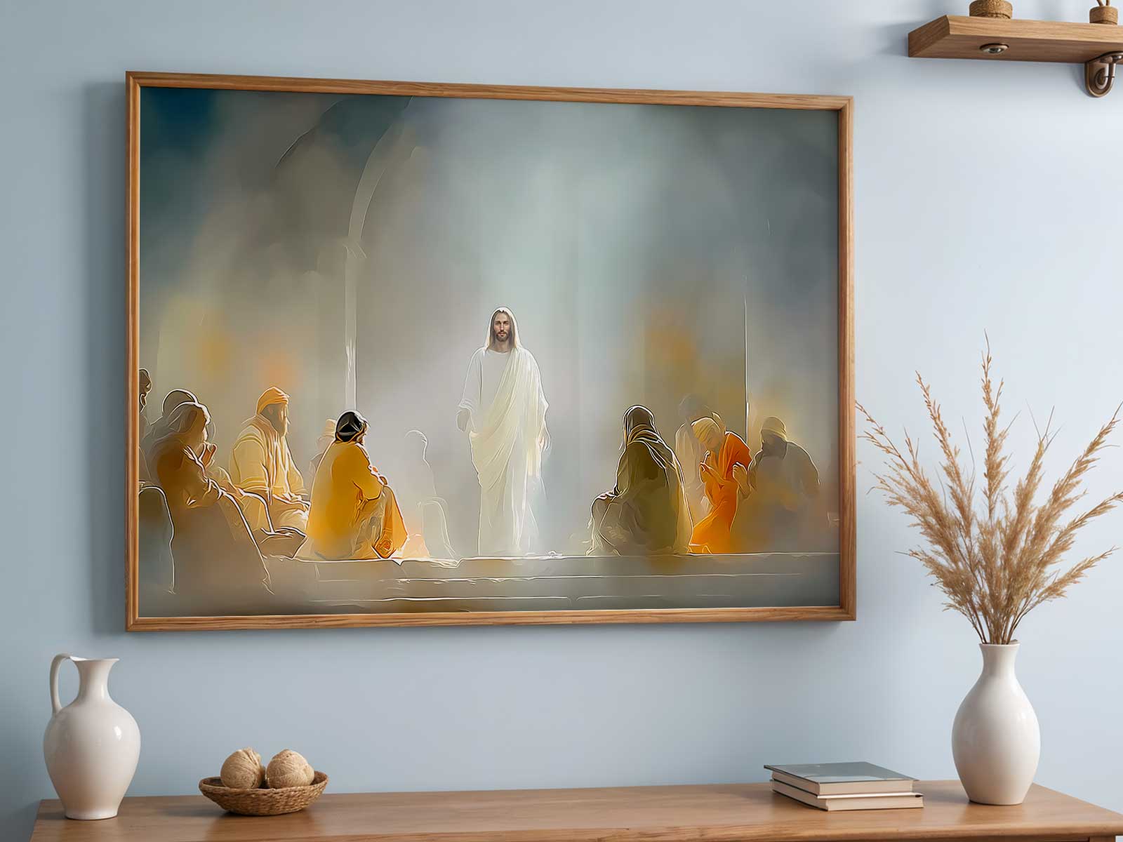 A domestic icon-style image of the Resurrected Christ, composed for quiet contemplation in everyday home life