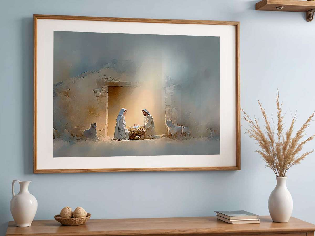 Earliest of Jesus decorative print featuring sacred details arranged in a contemplative composition for Christian art admirers